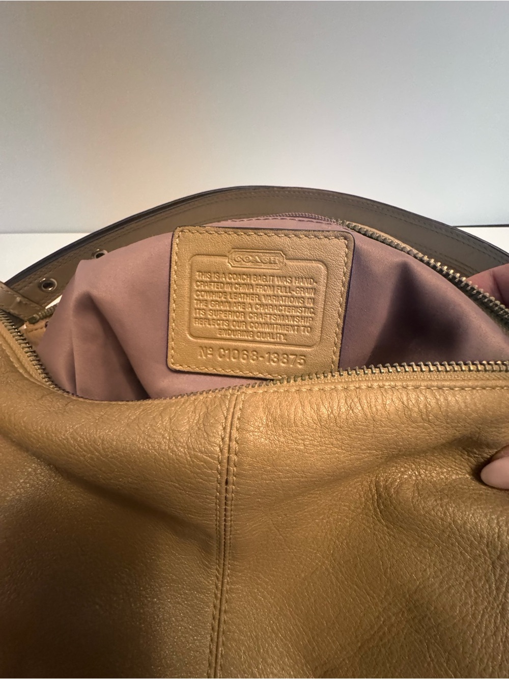 Coach Leather Hobo Shoulder Bag in Beige - Picture 5 of 10